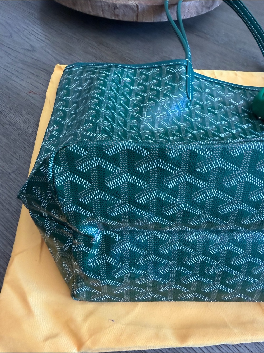 Green Tote with Matching Pouch - Picture 3 of 13